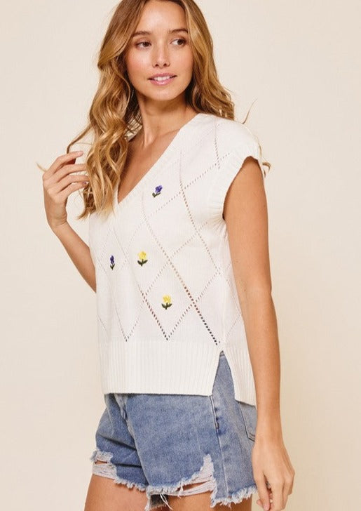 Cora Cable Knit Sweater Vest