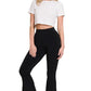High Rise Front Slit Flare Pants