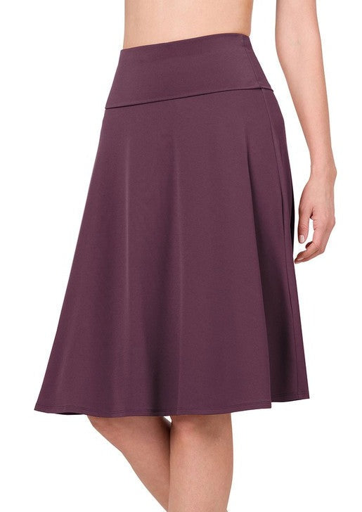Fold Over A-Line Flared Skirt