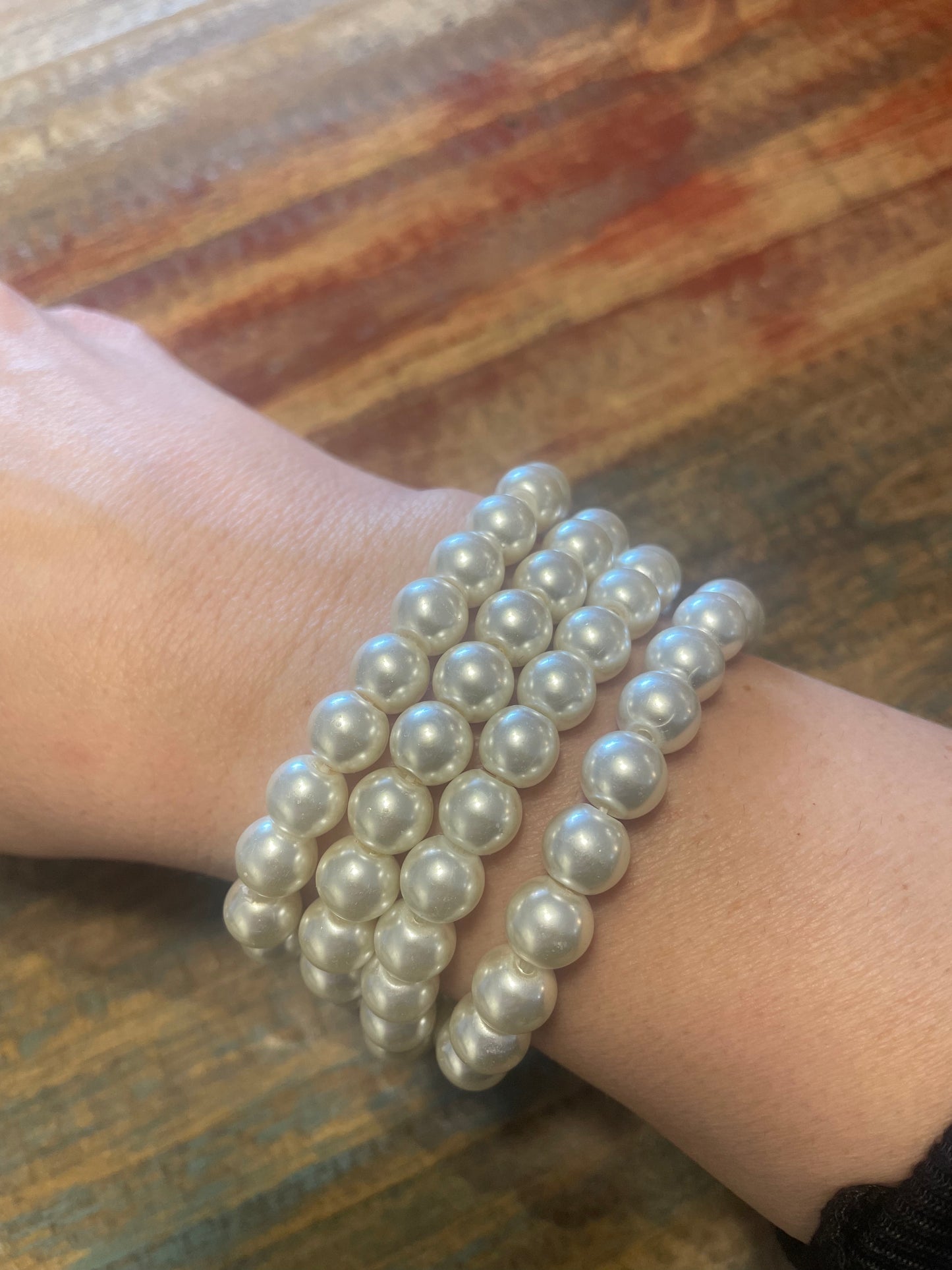 Multi Strand Fashion Pearls Bracelet Set