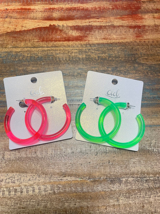 Neon Open Hoop Earrings (2 COLORS)