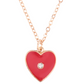 Rhinestone Heart Pendant Short Necklace